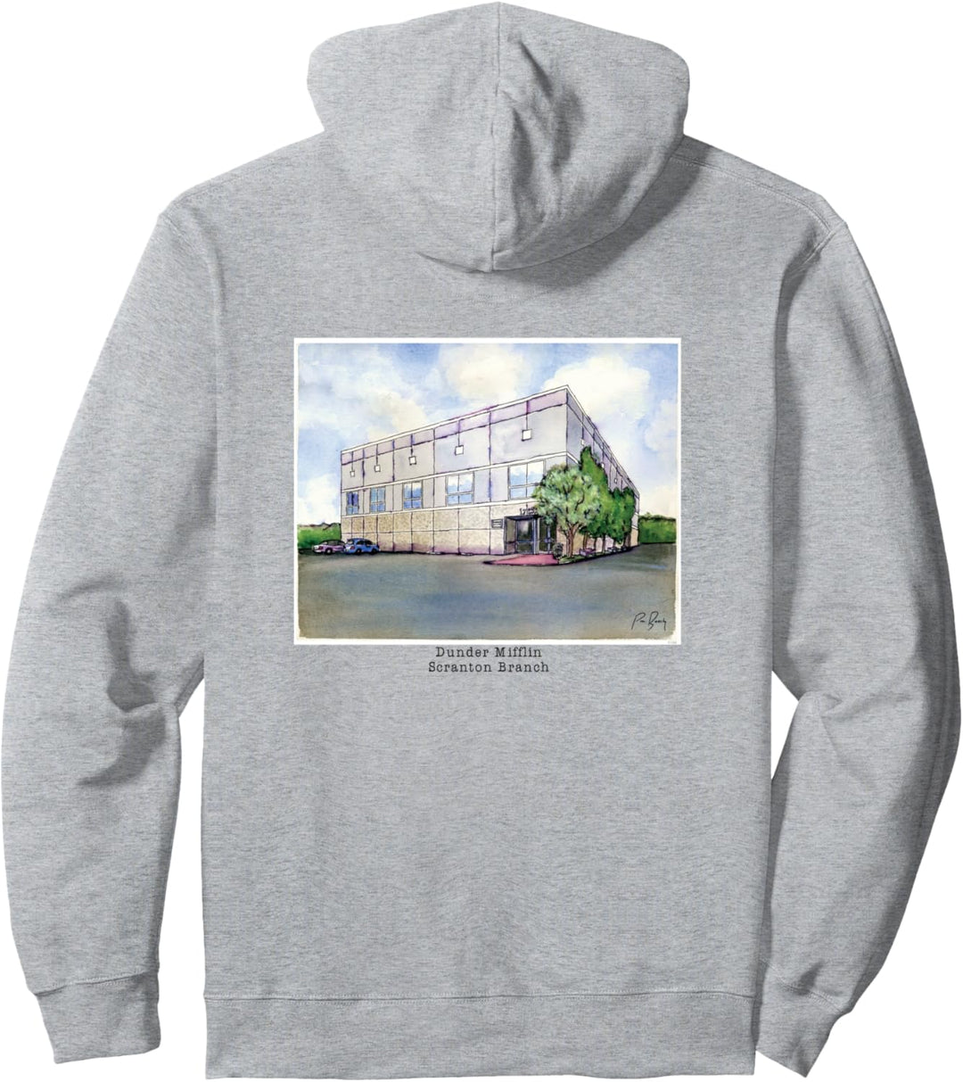 The Office Dunder Mifflin Aquarell Illustration Pullover Hoodie