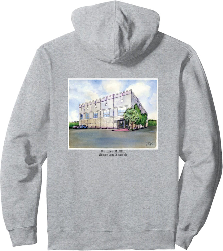 The Office Dunder Mifflin Aquarell Illustration Pullover Hoodie