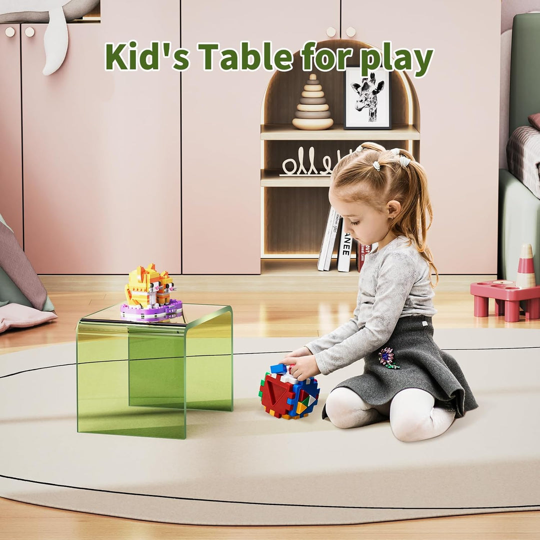 Acryl-Tritthocker, Kleiner transparenter Fusshocker für Badezimmer, Schlafzimmer, Küche, belastbar b