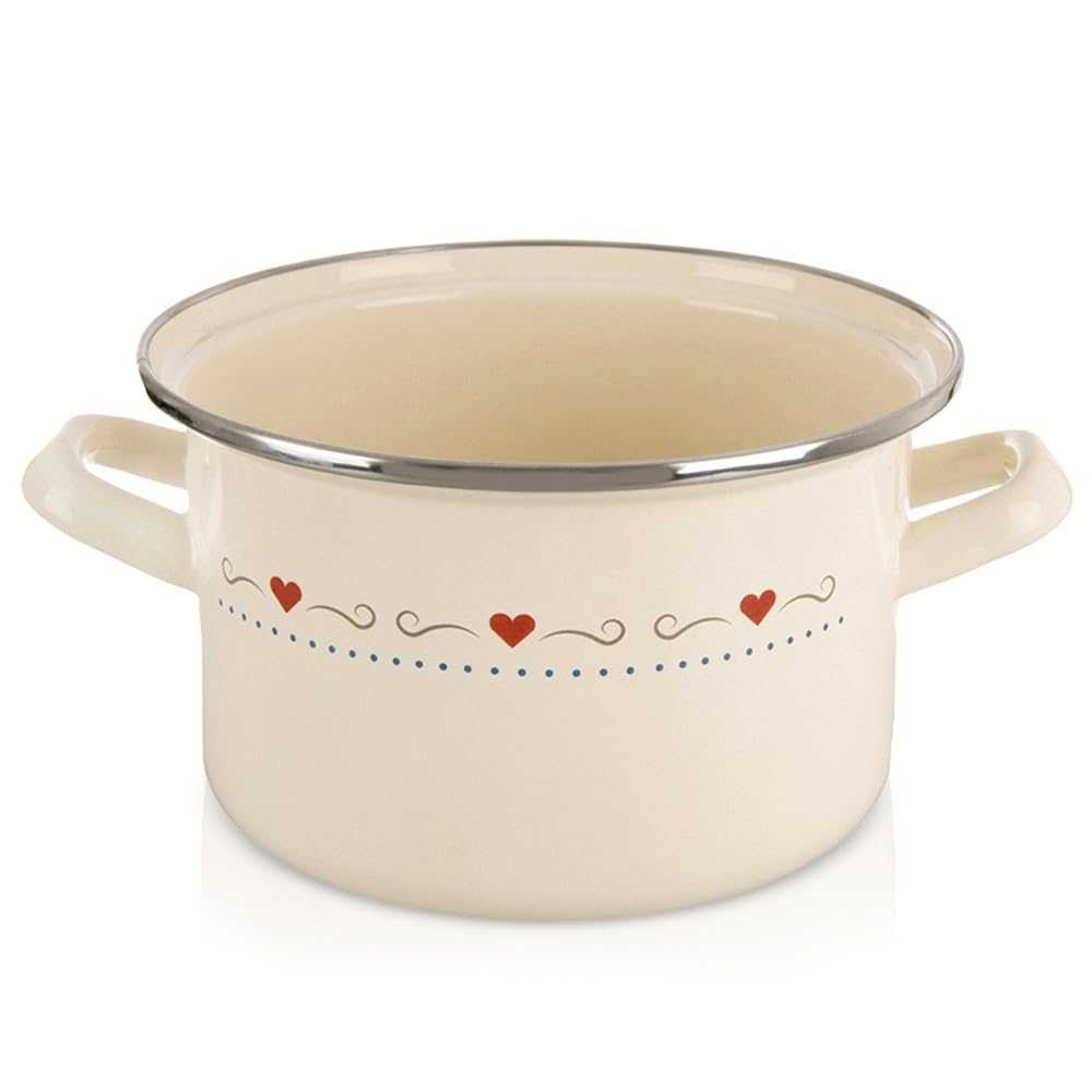 orion group Emaille Kochtopf 2 l Ø 18 cm – Praktischer Kochtopf mit ergonomischen Griffen – Für alle
