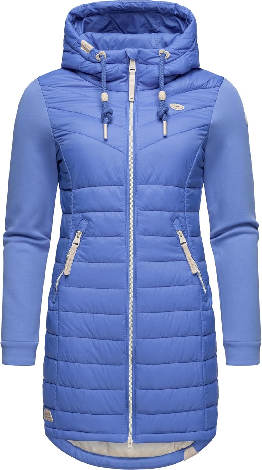 Ragwear Damen Übergangsjacke leichte Jacke lang mit Kapuze Lucinda Long II Intl XS-6XL S Blue24, S B