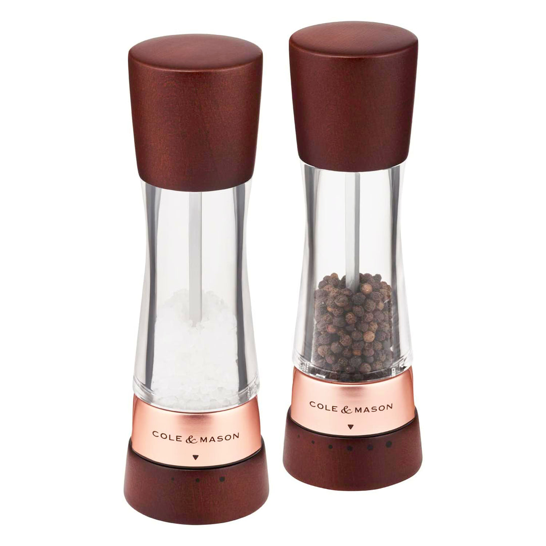 Cole &amp; Mason H332296 Derwent Kastanie Roségold Salz und Pfeffermühle,2er Set Manuell mit einstellbar