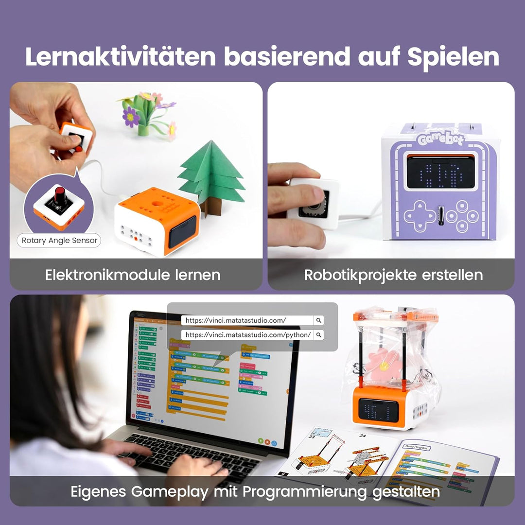 MatataStudio Inventor Kit für Vincibot Roboter mit 7*Baustile, 5*Elektronikmodule, 1*Modulanschluss