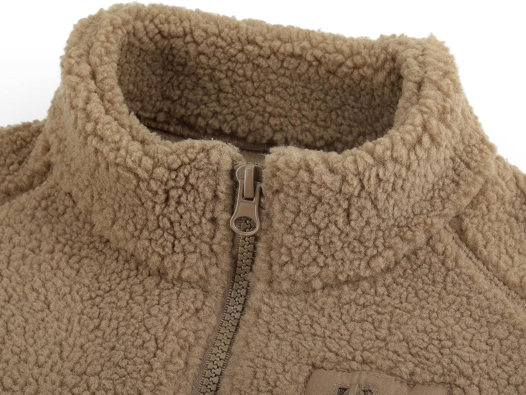 ANIMQUE Kleinkind Kinder Polarfleece Weste Verdicken Kinder Stehkragen Reissverschluss Ärmellose Jac