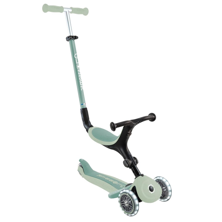 GLOBBER GO-UP Active Lights ECO 3in1 – Tretroller, Dreirad und Laufrad für Kinder – höhenverstellbar