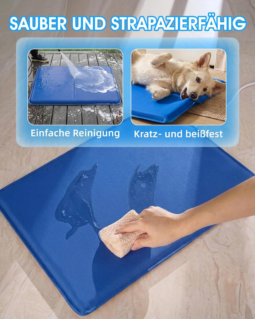 petnf Kühlmatte Für Hunde gross, Kühlmatte Hund Selbstkühlend für Grosse Mittelgrosse Haustiere, Küh