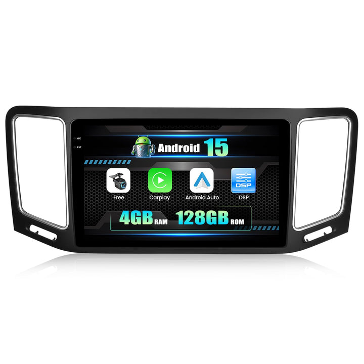 CAMECHO 4G+128G Android 15 Autoradio für VW Sharan 2012-2015 mit Carplay Android Auto,9-Zoll HD Touc