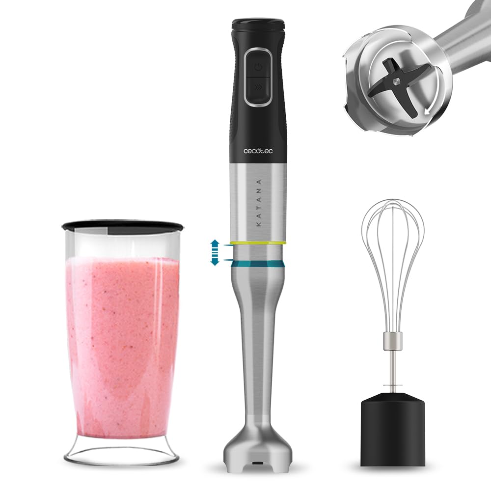 Cecotec Stabmixer Katana TotalDestroy 1200XL Cream. 1200 W, 21 Geschwindigkeiten und Turbo, 4 Klinge
