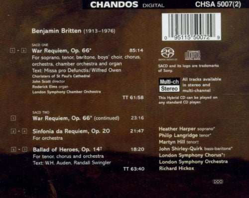 Britten: War Requiem, Audio-CD