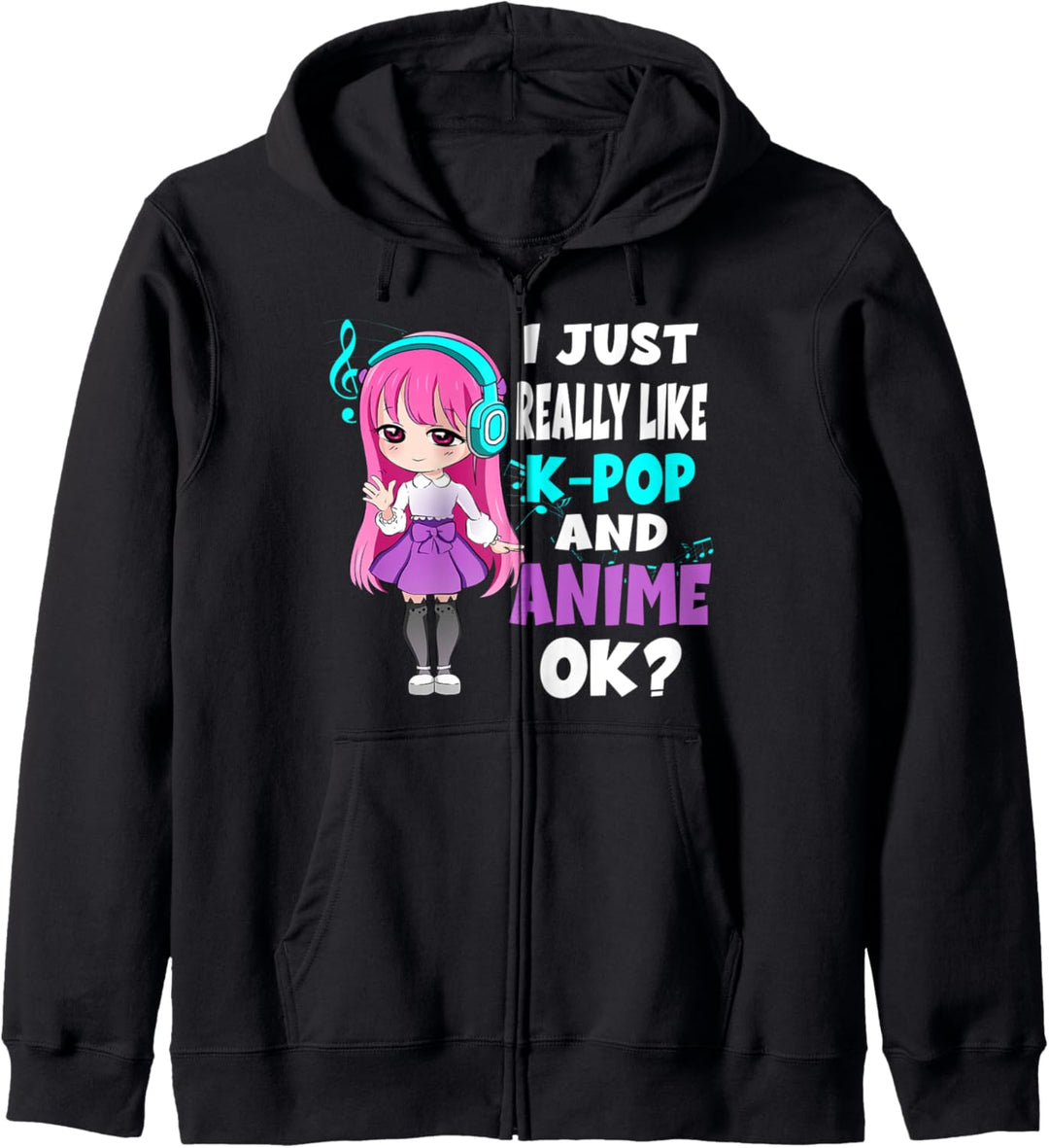 I just really like k-pop and anime girl for teen kpop music Kapuzenjacke