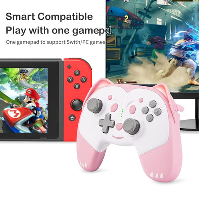 AJIJAR Kabelloser Controller kompatibel mit Nintendo Switch/Switch Lite, Bluetooth Pro Controller mi