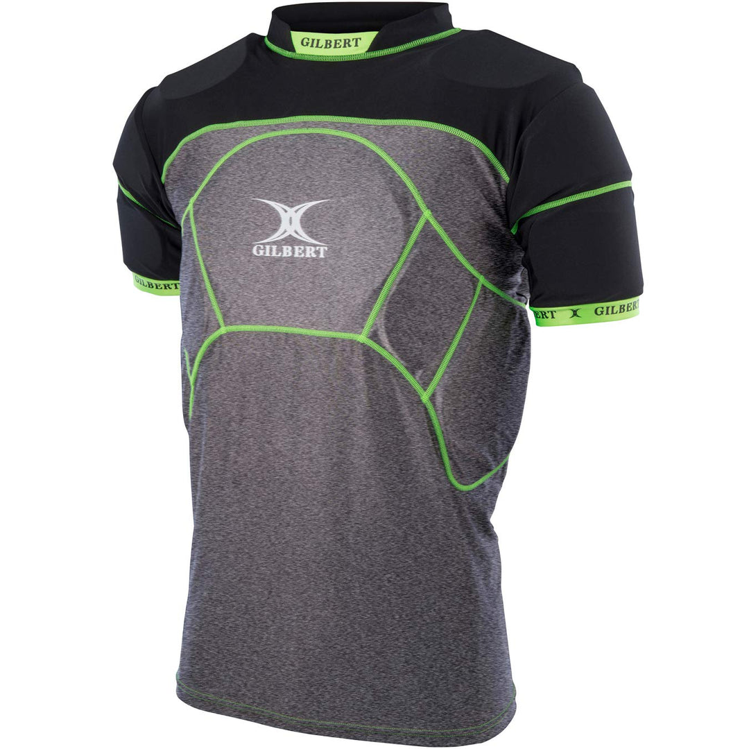 Gilbert Schulterpolster Rugby – Kinder – Charger X1 Schwarz/Grau/Grün M, Schwarz/Grau/Grün M