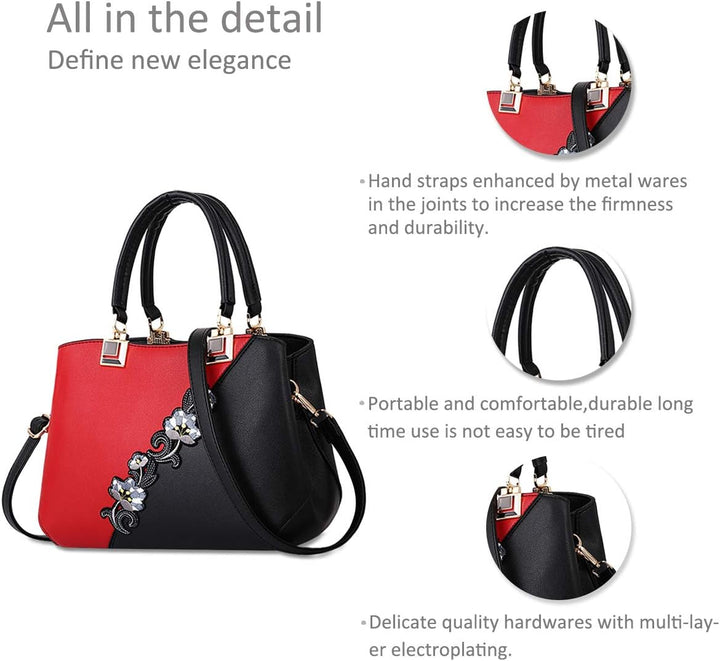 NICOLE & DORIS Handtaschen Damen modische Damenhandtaschen taschen Damen Umhängetaschen mit Blumenmu