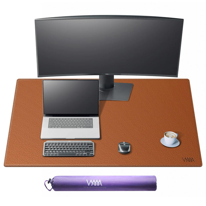 VYAAA Schreibtischunterlage Leder und Kork, 100 x 60cm Tischunterlage, Multifunktionales Laptop Mous