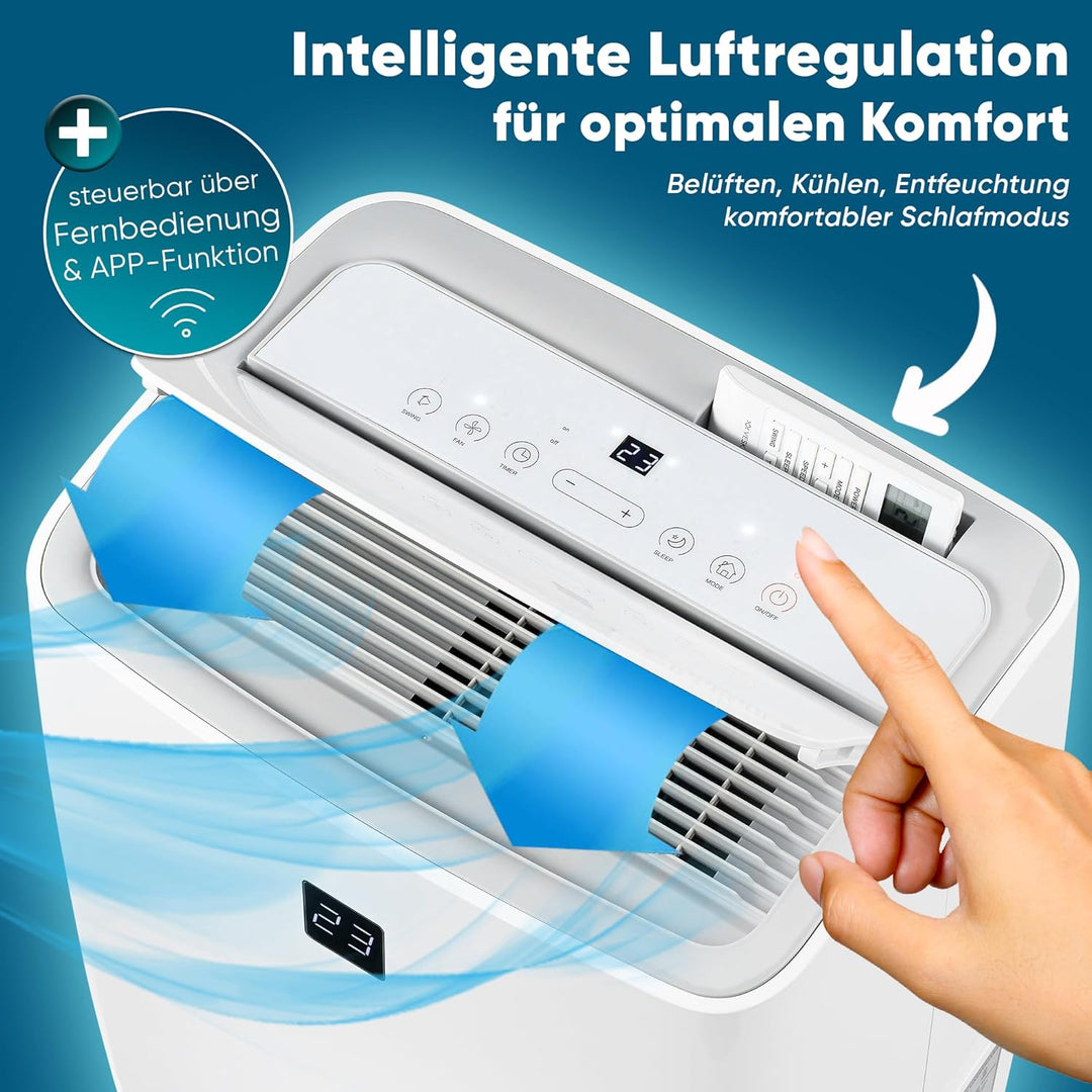 Klimaanlage Mobil 12000 BTU/h (3.500 Watt) - Mobiles Klimagerät 4in1 mit WiFi/App Monoblock Kältemit