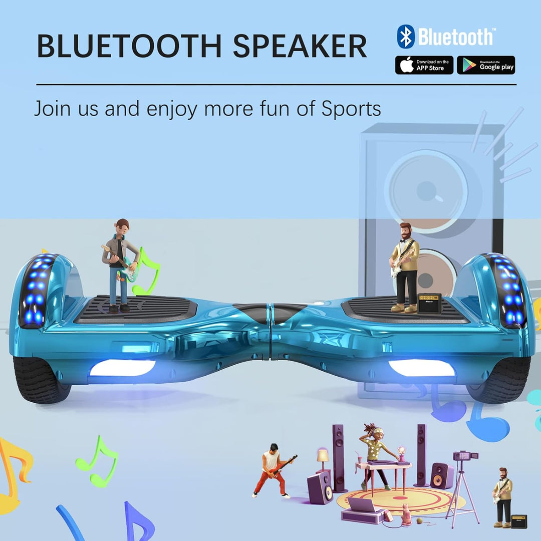 RCB Hoverboards 6,5 Zoll Skateboard Kinder und Jugendliche Hoverboards mit Bluetooth - Led Licht Seg