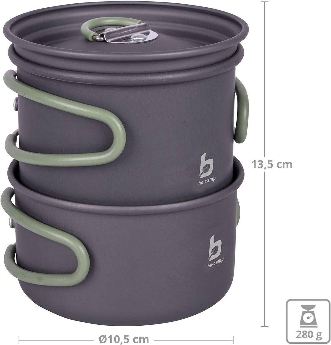 Bo-Camp Alu Kochset 2-teilig Camping Koch Geschirr Trekking Topf Outdoor Pfanne