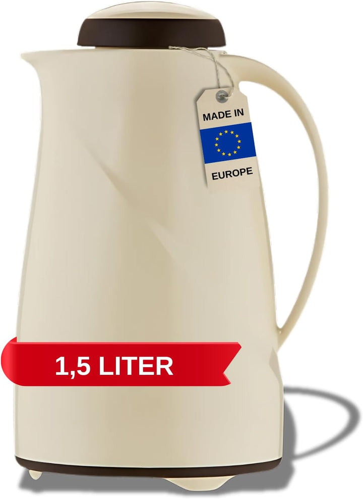 Helios Wave Kunststoff-Isolierkanne, vanille, 1,5 Liter Vanille 1,5 Liter, Vanille 1,5 Liter