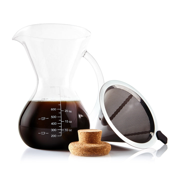 Apace Living SultryBrew Pour Over Kaffeebereiter inkl. Kaffeeschaufel und Korkdeckel Eleganter Handf