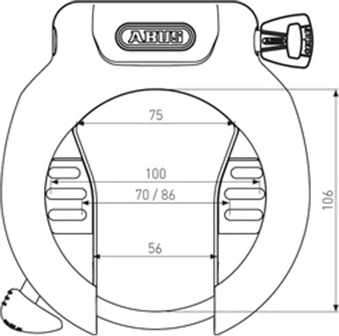 ABUS Unisex – Erwachsene 4750SL NR BK OE Rahmenschlösser, Unifarben, universal