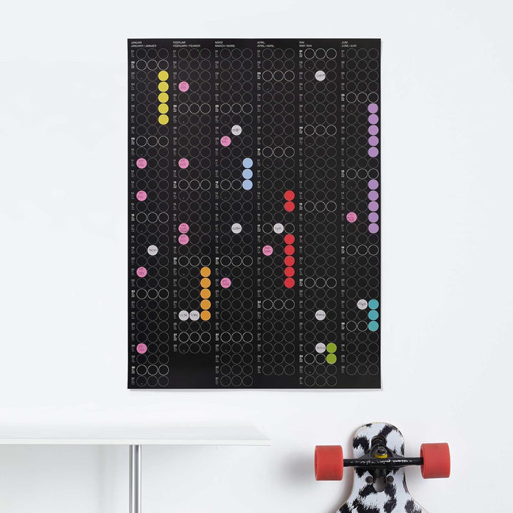 dot on Halbjahresplaner 2025 mit bunten Klebepunkten - Wandplaner Designkalender DIY Kalender Wandka