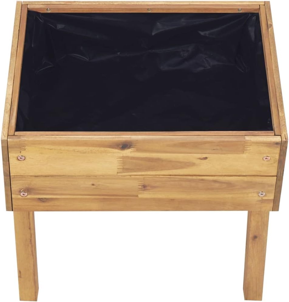 FIRBNUS Pflanzkübel 50x40x45 cm Natürliche Holzfarbe Akazien-Massivholz Blumenkübel Einsatz im Ausse