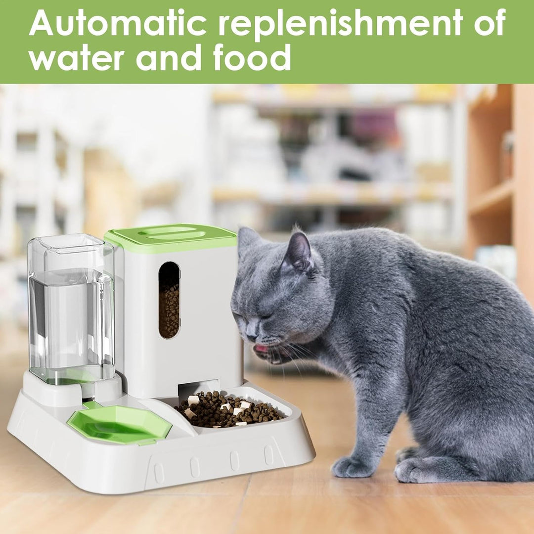 Futter- Und Wasserspender Für Katzen, Automatischer Futterautomaten Für Katzen & Kleine Hunde, 2 In