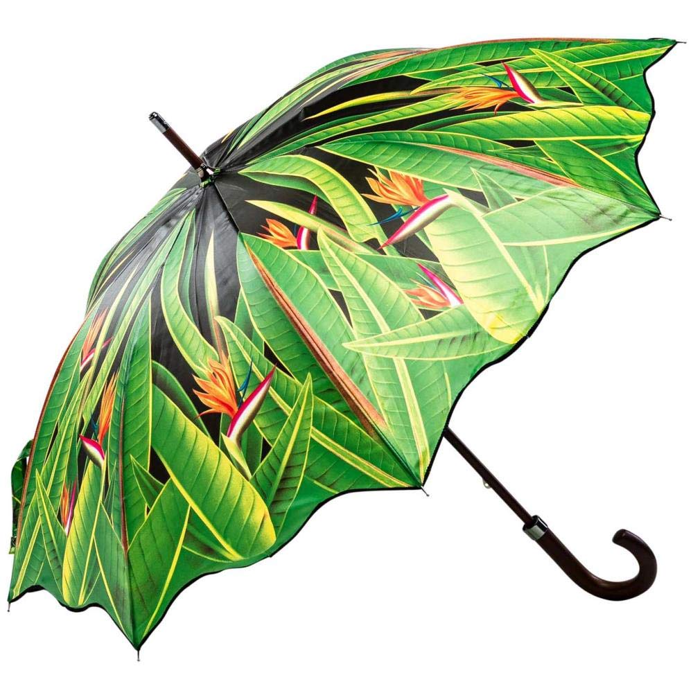 LUCKYWEATHER Regenschirm Stockschirm Damen Motiv Strelitzien I Stockregenschirm gross und stabil sow
