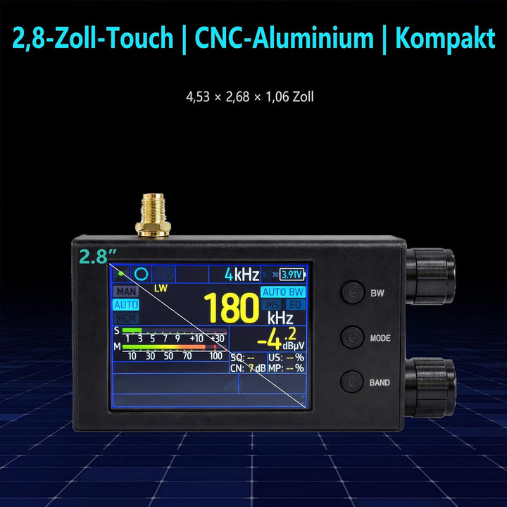 AURSINC TEF6686 Pocket Mini Radio V2.2, Shortwave Radio Receiver with RDS, 2.8-Inch Touchscreen Colo