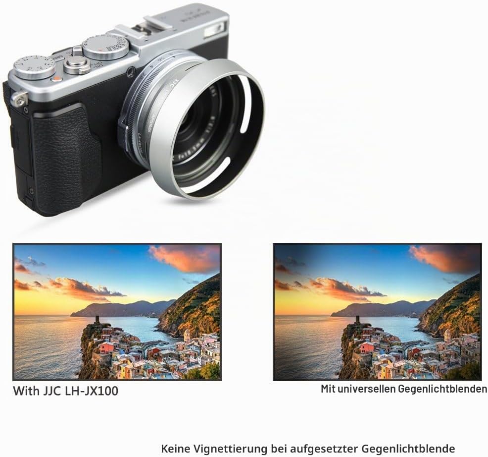 JJC Objektivadapter und Gegenlichtblende für Fujifilm FinePix X100VI, X100V, X100F, X100S, X100T, X1