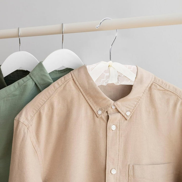 Toddmomy Gepolsterte Beige und Stück Leinen aus Kleiderbügel 5 Eisen Schonende Faltenvermeidung für