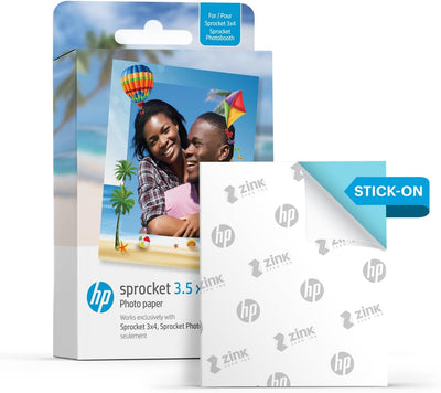 HP Sprocket Fotopapier mit klebender Rückseite, 8,9 x 10,8 cm, kompatibel mit HP Sprocket 50 Stück F