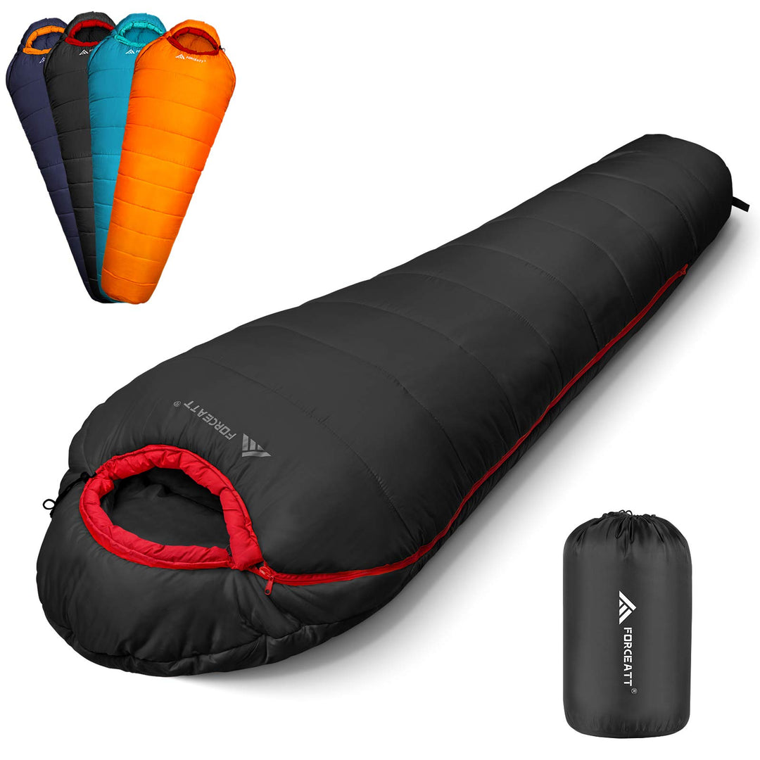 Forceatt Schlafsack -10°C~15°C 4 Jahreszeiten, Mumienschlafsack Winter für Erwachsene Wasserdicht, S