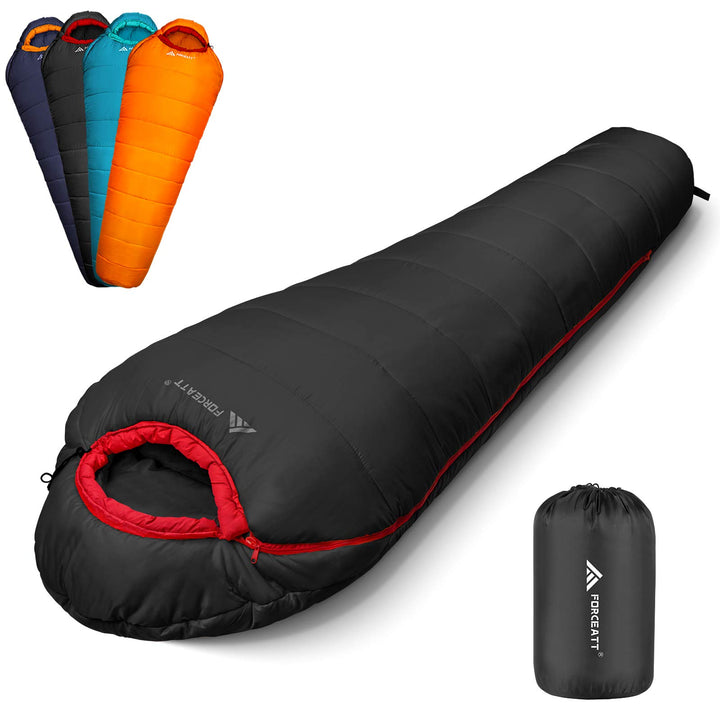 Forceatt Schlafsack -10°C~15°C 4 Jahreszeiten, Mumienschlafsack Winter für Erwachsene Wasserdicht, S