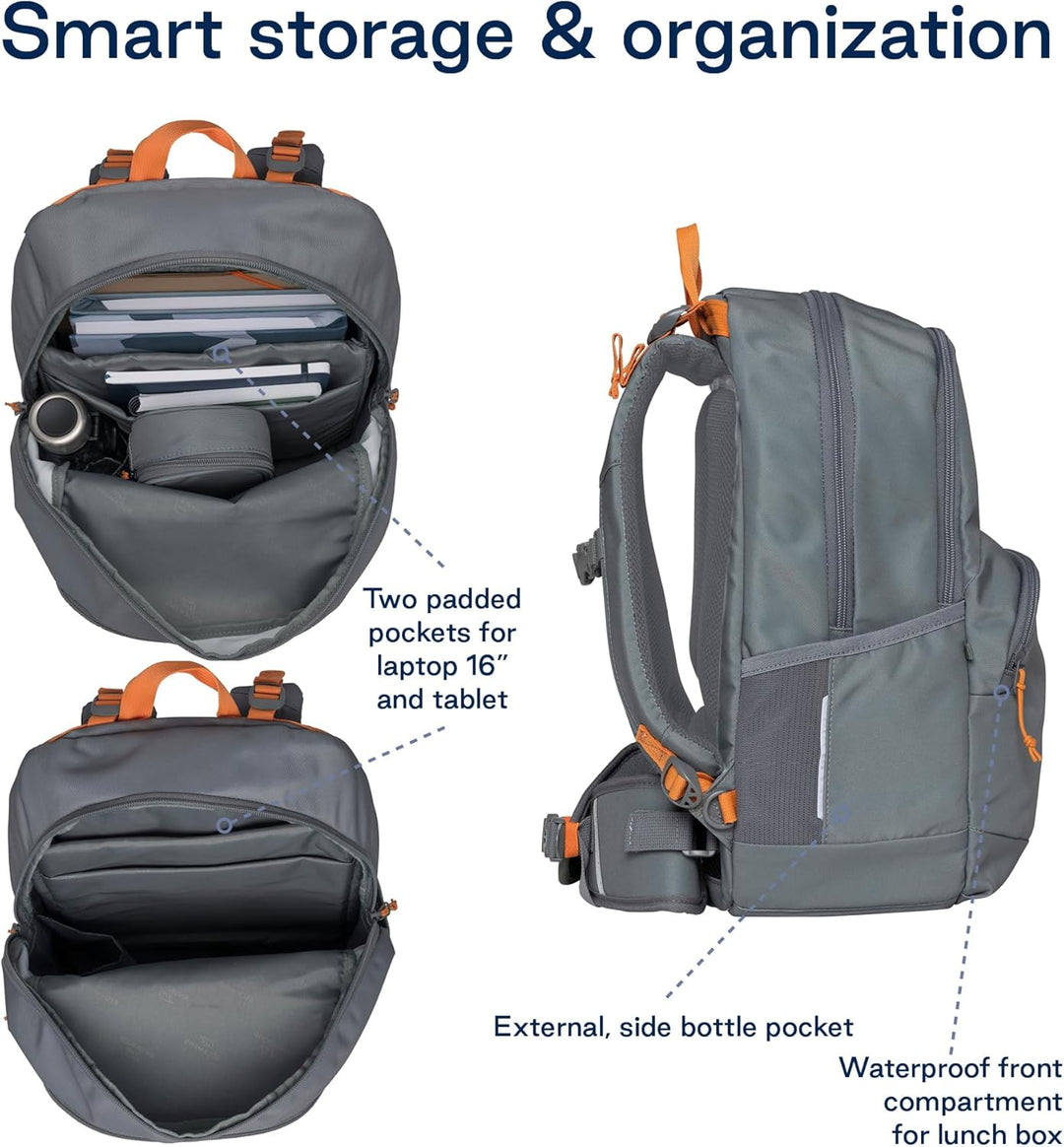 Beckmann Sport Junior Green Orange Schulrucksack, ergonomisch, mit Laptopfach