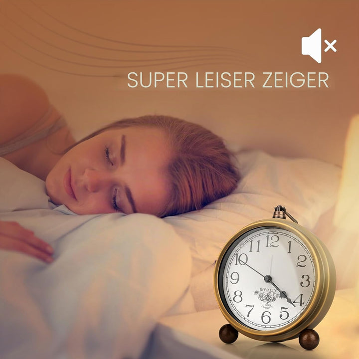 Maxspace Wecker Analog Ohne Ticken,Retro Wecker Batteriebetriebe Laut für Tiefschläfer,Wecker Ohne S