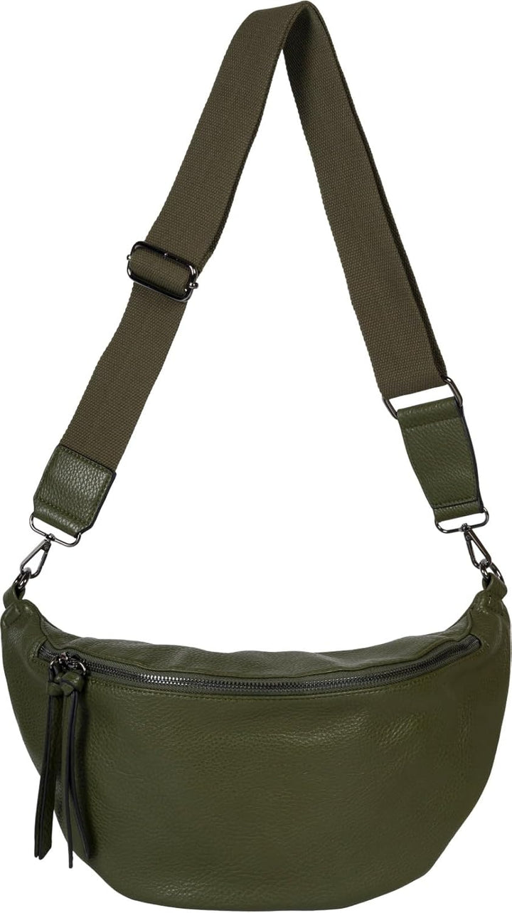 styleBREAKER Damen Halbmond Crossbody Schultertasche, abnehmbarer verstellbarer Schultergurt, Einfar