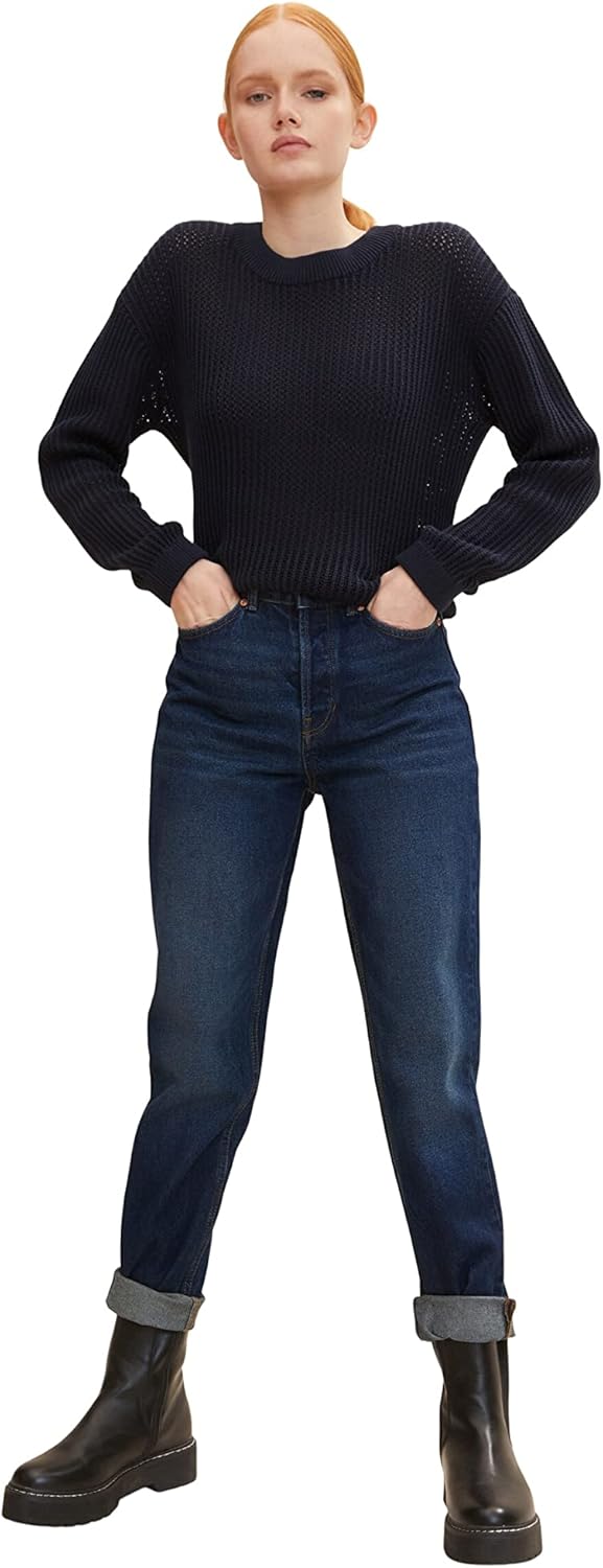 TOM TAILOR Denim Damen Mom Fit Jeans 28 10282 - Dark Stone Wash Denim, 28 10282 - Dark Stone Wash De