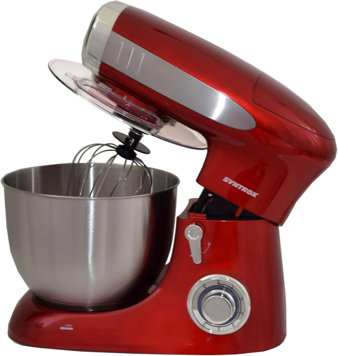 Syntrox Germany Küchenmaschine Deluxe Fleischwolf & Mixer, Rührmaschine mit Zubehör, Vielseitige Koc