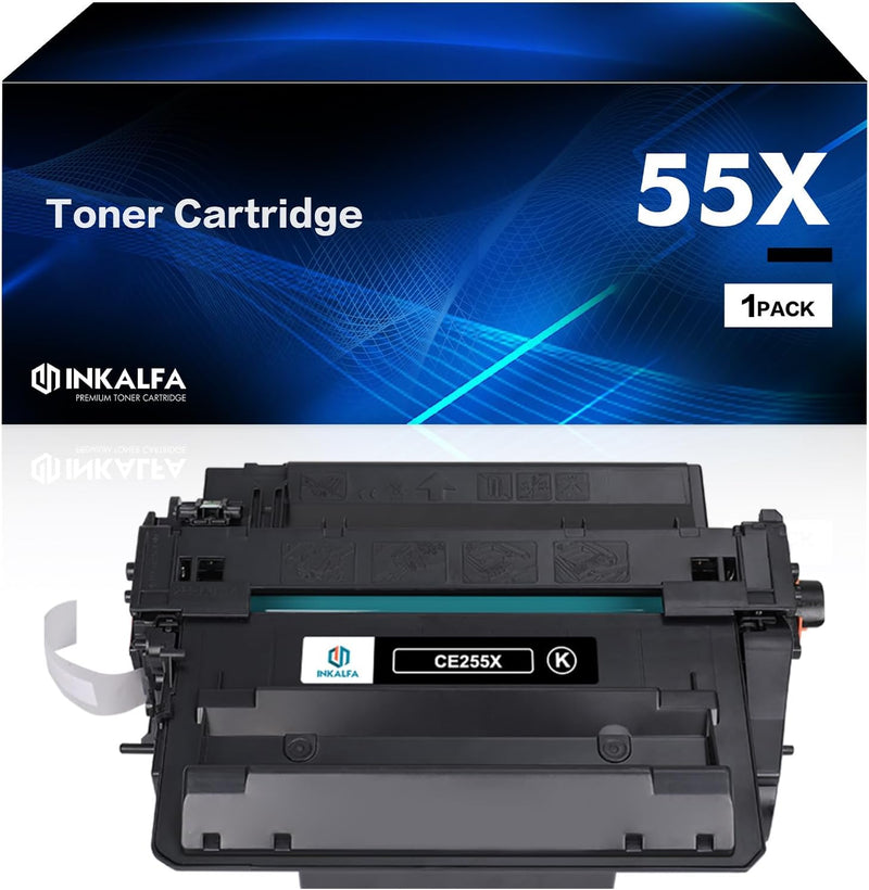 inkalfa Kompatibel für HP 55X 55A CE255X CE255A Toner Laserjet Enterprise P3015 P3015DN P3015D Pro 5