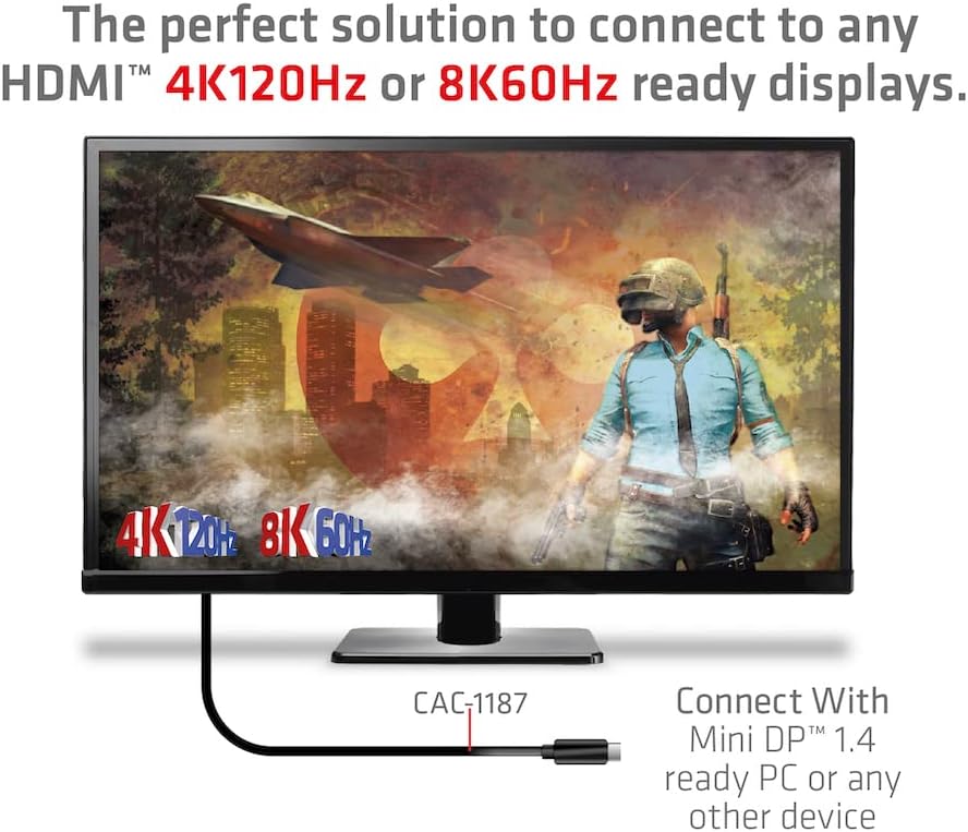 Club3D CAC-1187 MiniDisplayPort™ 1.4 auf HDMI™ 4K120Hz oder 8K60Hz HDR10+ Kabel 1,8m St./St., CAC-11