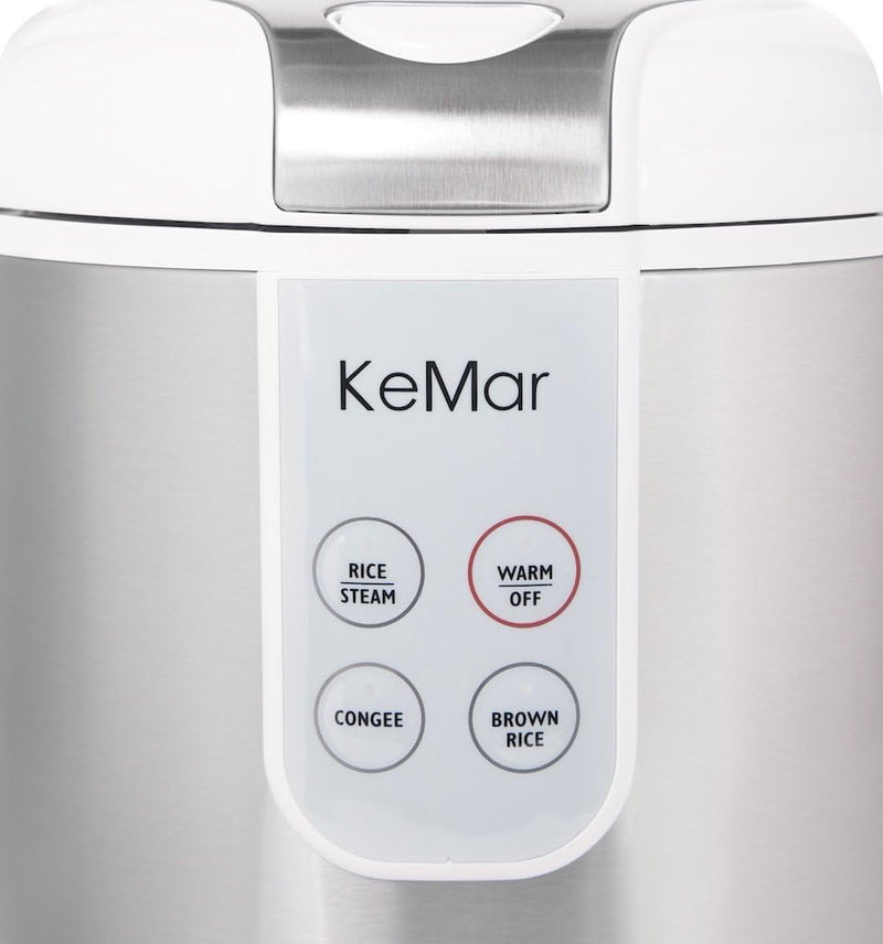 KeMar Kitchenware KRC-130 digitaler Reiskocher, BPA-frei, Brauner Reis, Naturreis, Dampfgarer, Titan