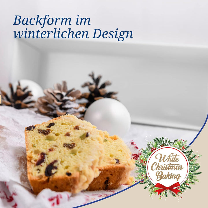 Dr. Oetker Kastenform für Brot und Kuchen – Backform White Christmas Baking – Kastenbackform mit Ant