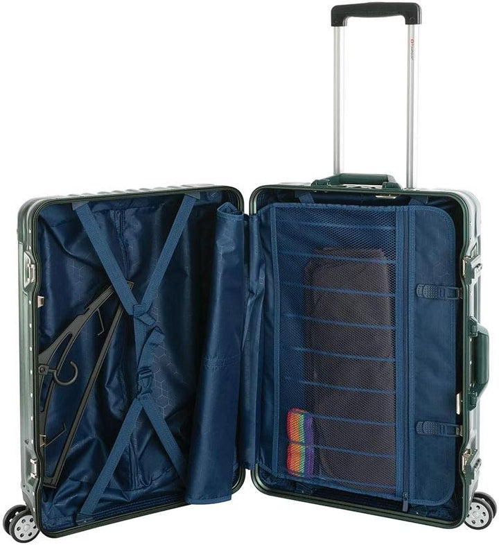 Travelhouse London Koffer Grün M-65cm · Alu-Rahmen · Polykarbonat Hartschale · Trolley Reisekoffer R