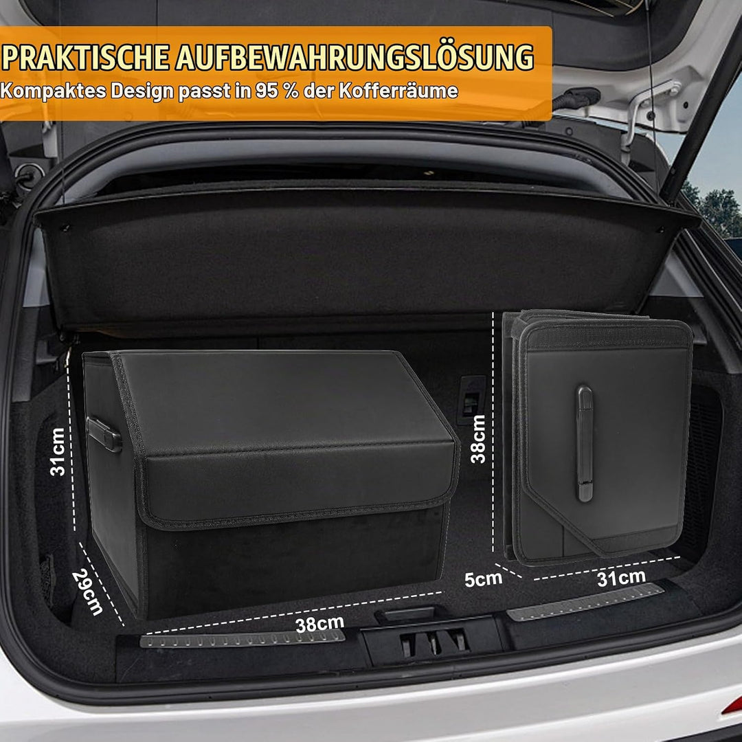 Faltbarer Kofferraum Organizer Auto Kofferraumtasche mit Magnetisch Deckel PU Faltbox Auto Zubehör I