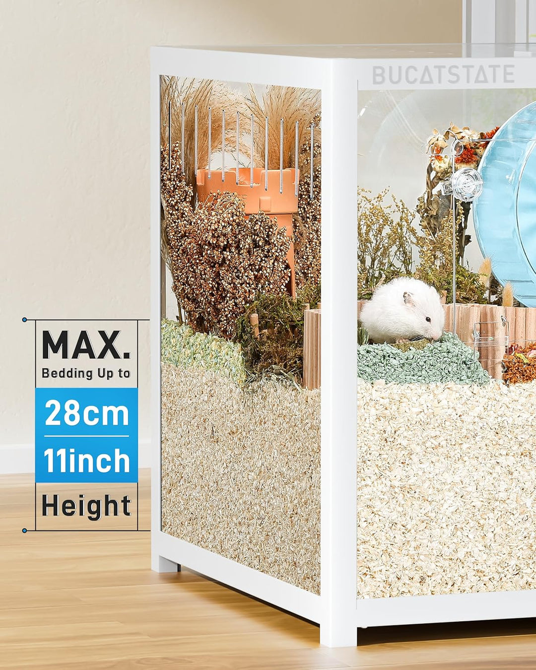BUCATSTATE Hamsterkäfig 3,0: Metall Rattenkäfig Kleintierkäfig Gross Stapelbar mit Einfacher Montage