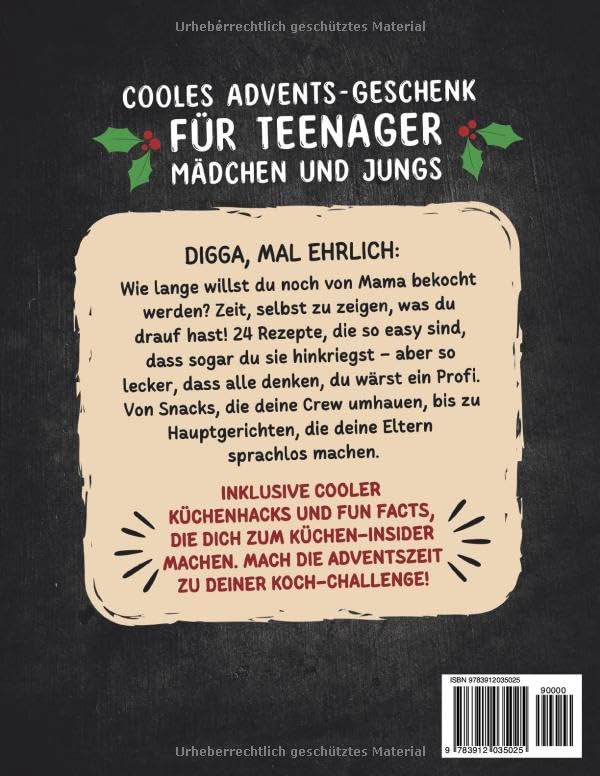 Ho Ho Ho, Kochen like a Pro! Adventskalender: 24 Rezepte, easy und lecker - Cooles Advents-Geschenk