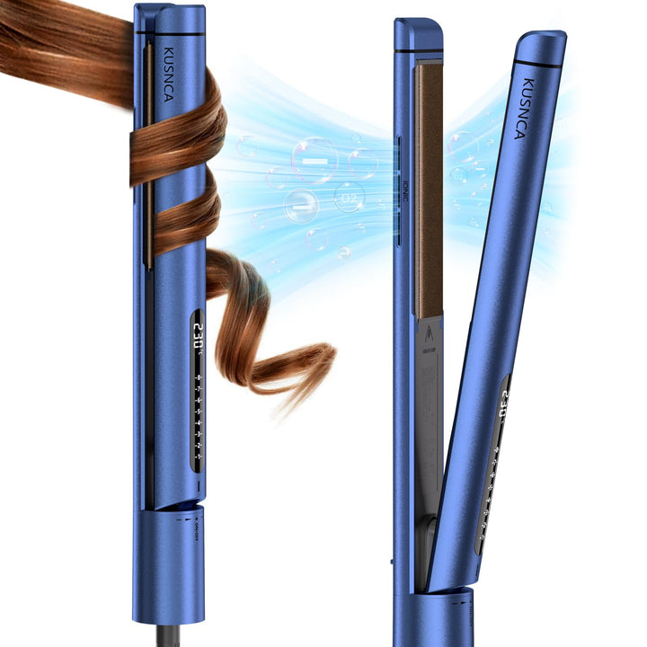 KUSNCA Ionen Glätteisen，2 IN 1 Haarglätter Locken und Glätten glatt und glänzend，3D-Schwebende Keram