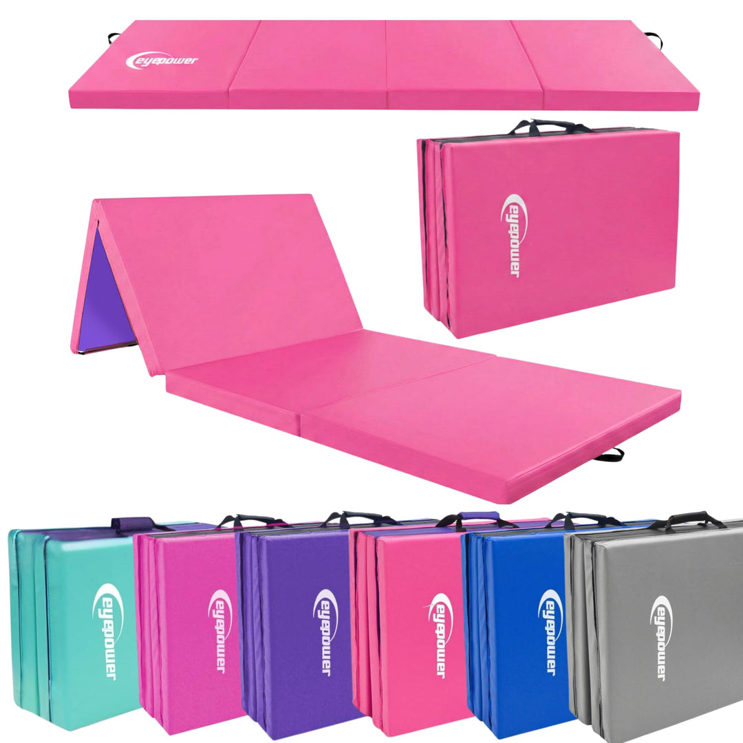 eyepower klappbare Turnmatte für Zuhause 180x60x5 cm - dicke Gymnastikmatte - Weichbodenmatte faltba