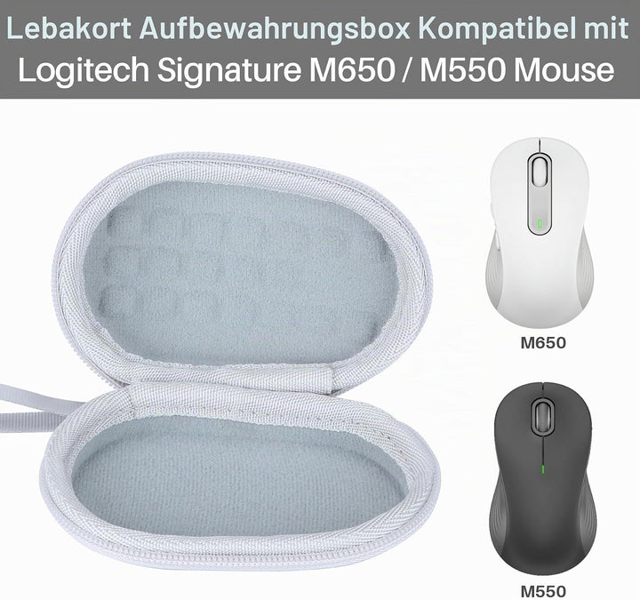 Lebakort Hart Schutz Hülle Etui Tasche für Logitech Signature M650 Maus (Graphite) Graphite M650 Tas